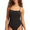 Seafolly Seadive Scoop Neck Swimsuit Black Fashion