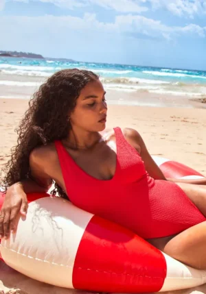 Seafolly Seadive V Neck Swimsuit Chilli Online