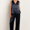 Greek Archaic Kori Silky Trousers Navy Fashion