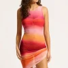 Seafolly Spectrum Mesh Midi Cover Up Hot Pink New