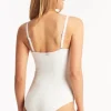 Sea Level Spinnaker Bandeau Swimsuit White New
