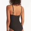 Sea Level Spinnaker Bandeau Swimsuit Black White Clearance