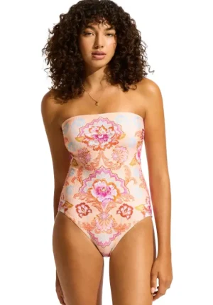 Seafolly Spring Festival Bandeau Swimsuit Nectar Sale