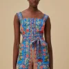 Farm Rio Stiched Garden Blue Romper Clearance