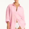 Sea Level Sunset Beach Shirt Pink Discount
