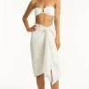 Sea Level Sunset Frayed Sarong White Clearance
