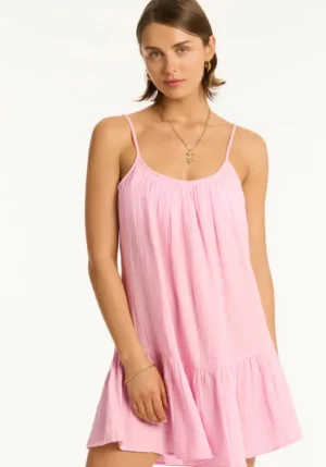Sea Level Sunset Short Dress Pink Fashion