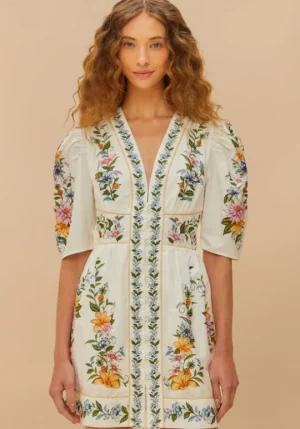 Farm Rio Sweet Bloom Dreamscape Mini Dress Discount