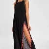 Pitusa Tassel Slit Dress Black Discount