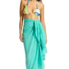 Seafolly Textured Cotton Beach Sarong Aquatic AquaticBlue Outlet