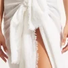 Seafolly Textured Cotton Beach Wrap Sarong White Fashion