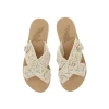 Ancient Greek Sandals Thais Crochet Sandals Beige Discount