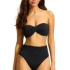 Seafolly Twist Bandeau High Waist Bikini Black Outlet