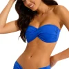 Seafolly Twist Front Bandeau Bikini Azure Discount