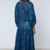 Juliet Dunn V Neck Loose Dress Mosaic Peacock Best