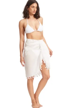 Seafolly White Gauze Sarong Hot