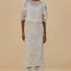 Farm Rio Guipure Midi Skirt White Discount