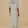Farm Rio Guipure Midi Skirt White Discount