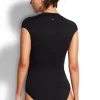 Seafolly Zip Front Swimsuit Black Discount